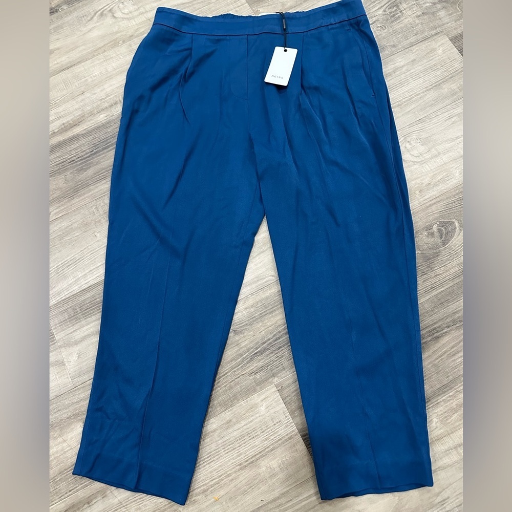 Reiss Reese Pull-On Tapered Pants Petrol Blue Size US 10 NWT